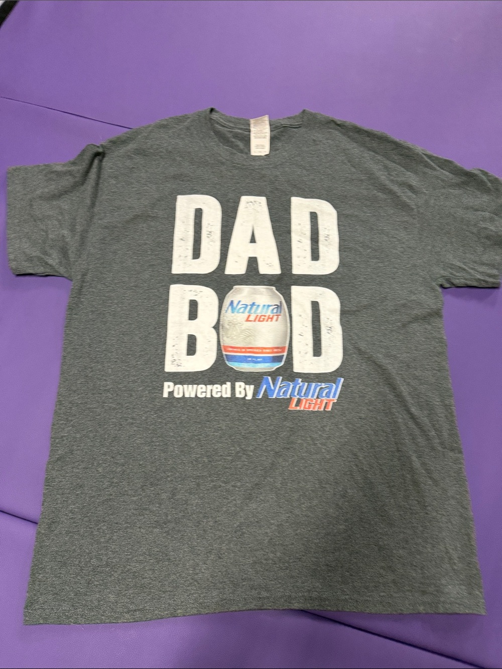 Gildan Heather Gray 'DAD BOD' Natural Light Graphic Tee